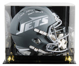 Jets Darrelle Revis "Revis Island" Signed Slate F/S Speed Rep Helmet W/ Case BAS