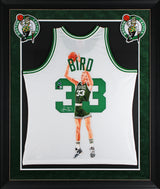 Larry Bird Signed Hand Painted LE 1/1 By William Zavala Framed Jersey BAS Wit