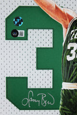 Larry Bird Signed Hand Painted LE 1/1 By William Zavala Framed Jersey BAS Wit