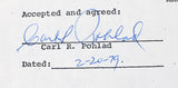 Robert Redford The Natural Authentic Signed 2 Page 8.5x11 Contract PSA #AC00941