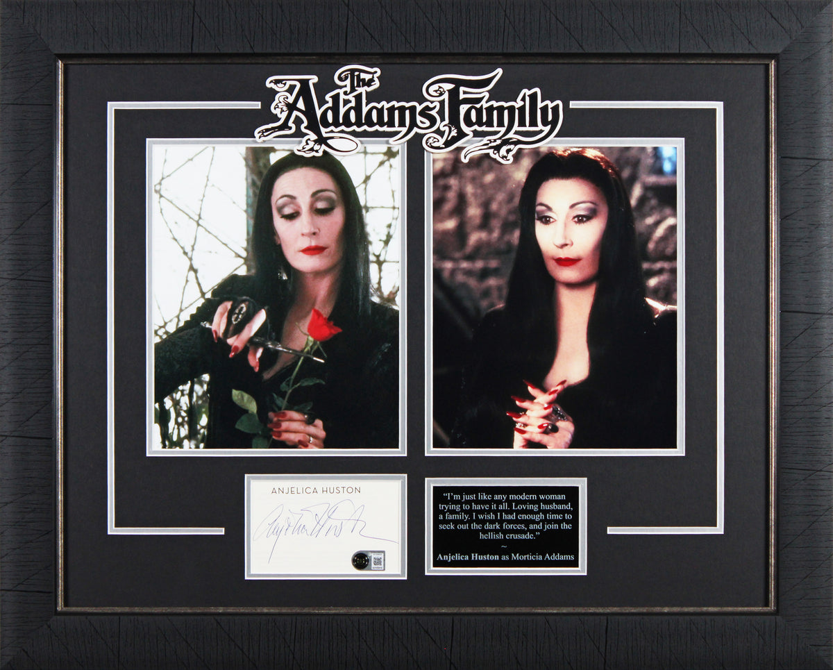 Anjelica Huston The Addams Family Signed Cut Signature Framed Display BAS