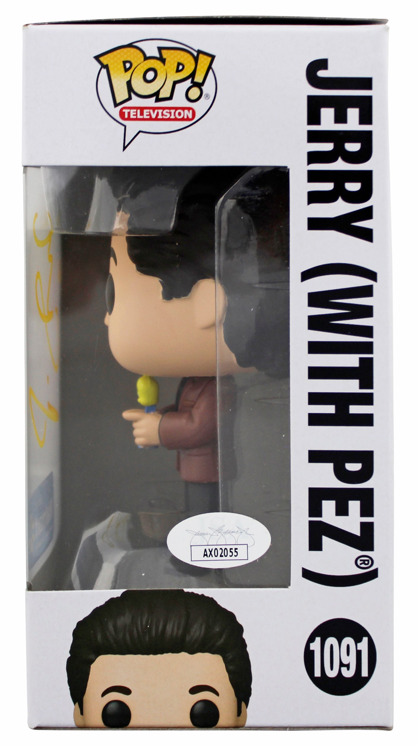Jerry Seinfeld Signed #1091 w/ Pez Funko Pop Vinyl Figure w/ Yellow Sig JSA