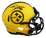 Steelers T.J. Watt Authentic Signed Rave Speed Mini Helmet W/ Case BAS Witnessed