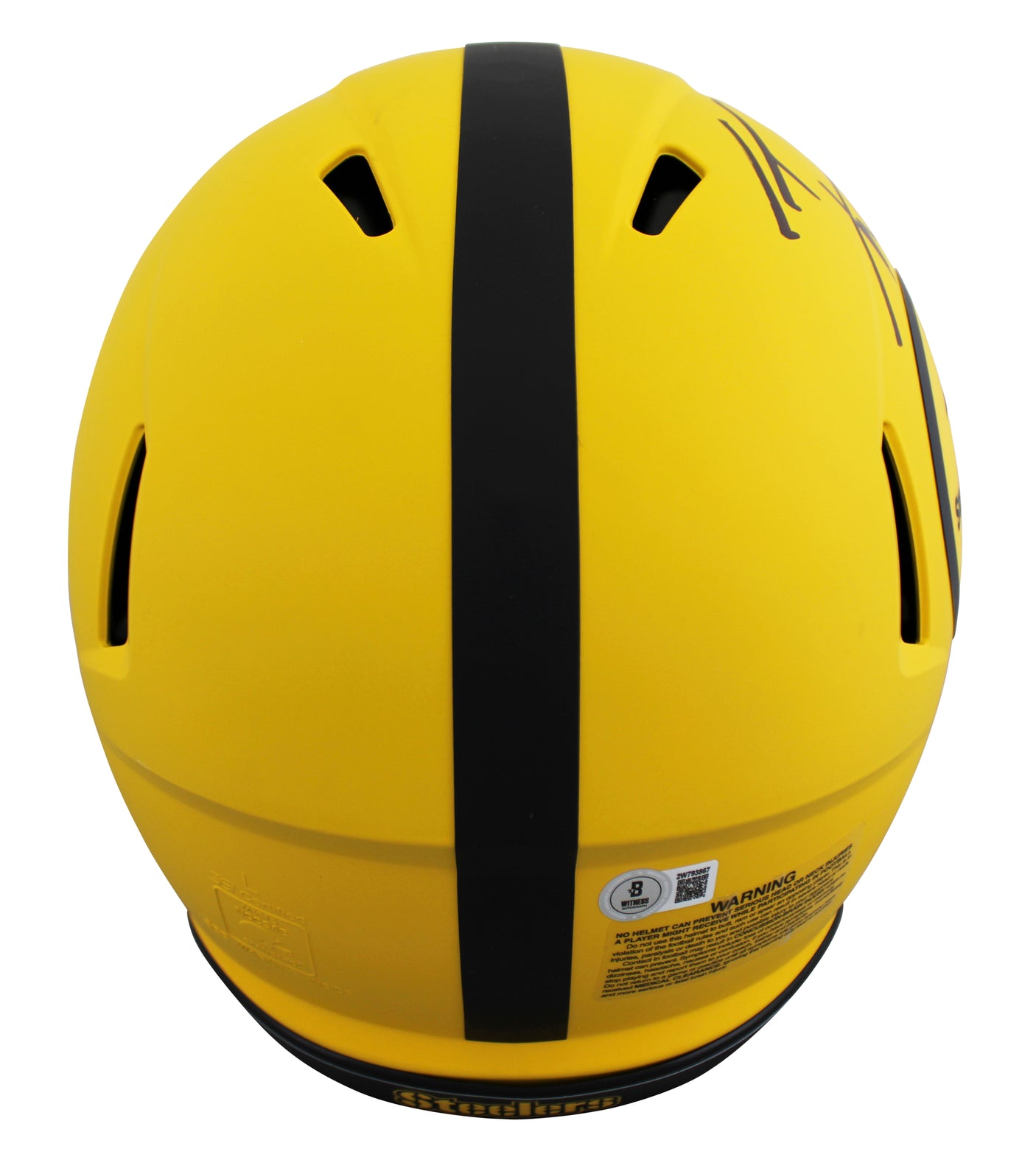 Steelers T.J. Watt Signed Rave Full Size Speed Proline Helmet W/ Case BAS Wit