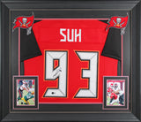 Ndamukong Suh Authentic Signed Red Pro Style Framed Jersey BAS Witnessed