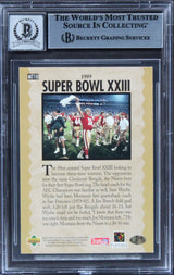 49ers Joe Montana Signed 1995 Upper Deck Trilogy #MT16 Card Auto 10! BAS Slab 2