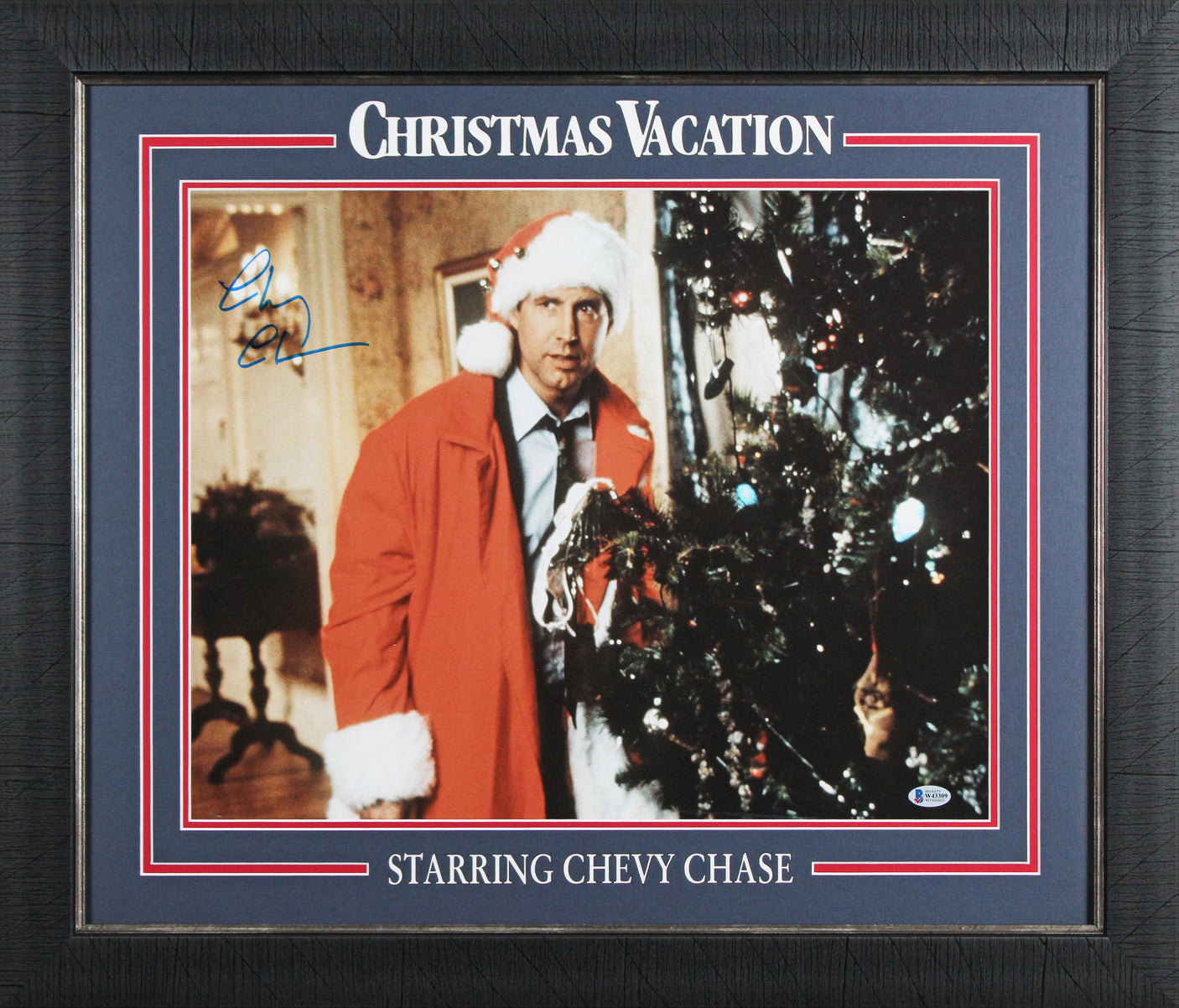 Chevy Chase Christmas Vacation Signed 16x20 Framed Tree Photo BAS Wit #W43309