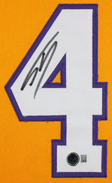 Shaquille O'Neal Authentic Signed Yellow Pro Style Framed Jersey BAS Witnessed