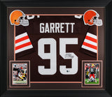 Myles Garrett Authentic Signed Brown Pro Style Framed Jersey BAS Witnessed 2