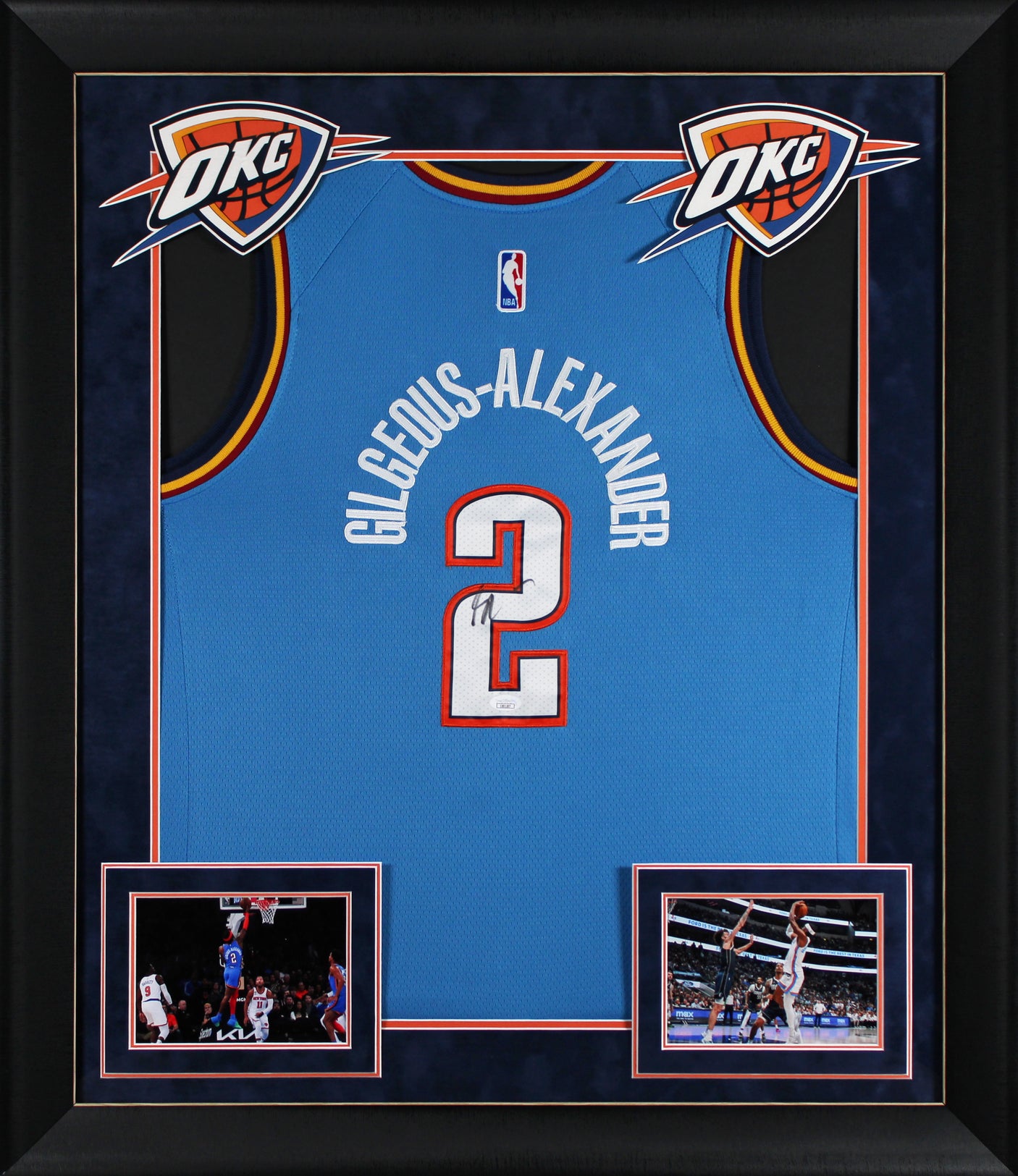 Thunder Shai Gilgeous-Alexander Signed Blue Nike Icon Edition Framed Jersey JSA