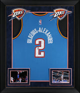 Thunder Shai Gilgeous-Alexander Signed Blue Nike Icon Edition Framed Jersey JSA