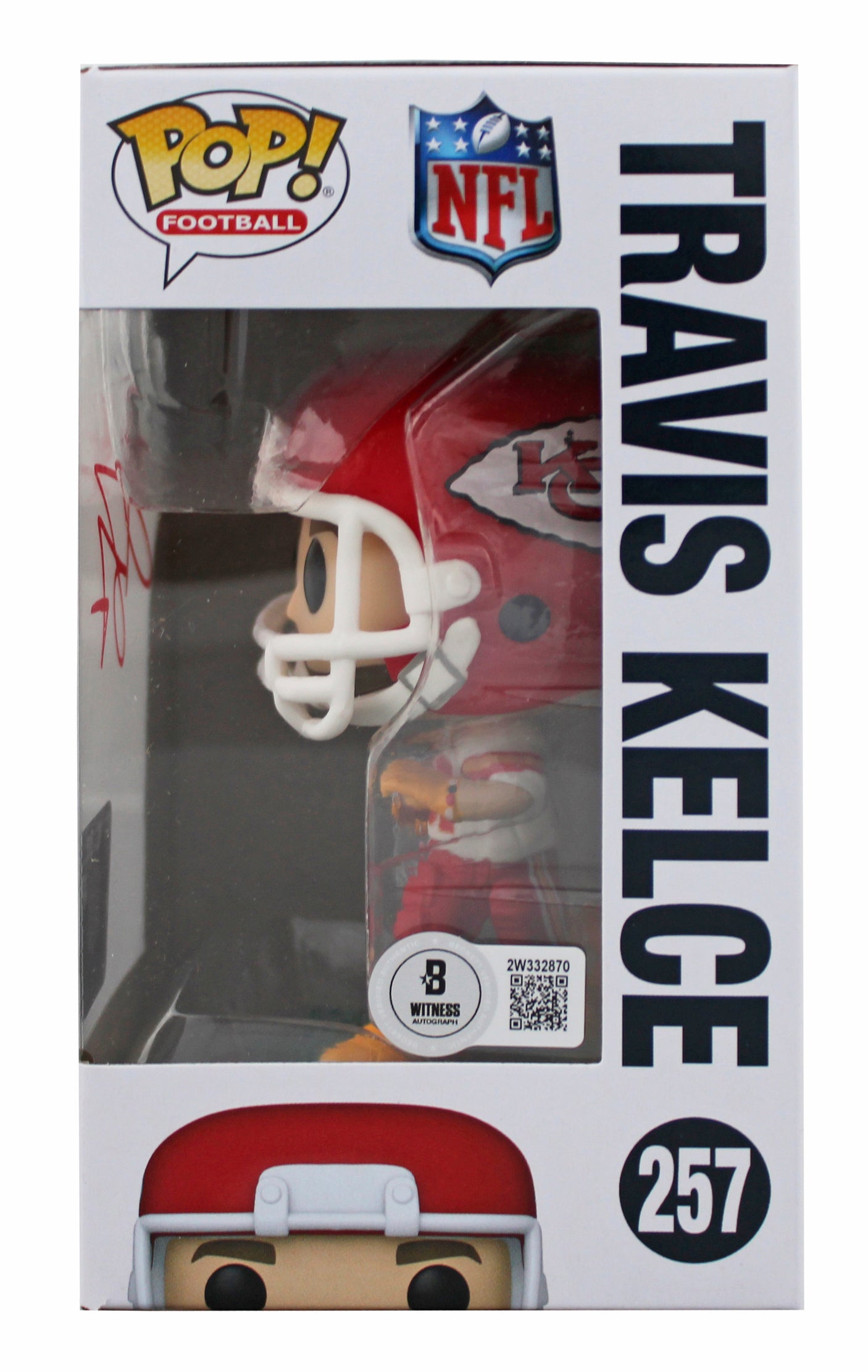 Chiefs Travis Kelce Authentic Signed #257 Funko Pop Vinyl Figure BAS Witnessed