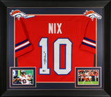 Bo Nix Authentic Signed Orange Throwback Pro Style Framed Jersey BAS Witnessed