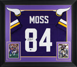 Randy Moss Signed Alternate Purple Pro Style Framed Jersey BAS Witnessed