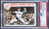 Dodgers Sandy Koufax 1964 Topps WS Game 1 #136 Card EX-MT 6! PSA/DNA Slabbed