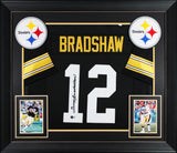 Terry Bradshaw Authentic Signed Black Pro Style Framed Jersey BAS Witnessed