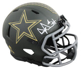 Cowboys Dak Prescott Signed Salute To Service IV Speed Mini Helmet BAS Witnessed