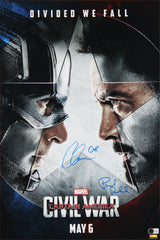 Chris Evans & Paul Rudd Captain America Civil War Signed 16x25 Poster BAS LOA