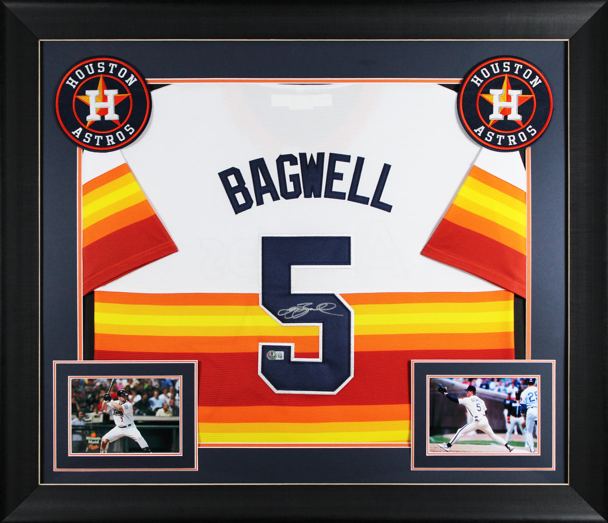Jeff Bagwell Authentic Signed White Pro Style Framed Jersey BAS #BQ96645