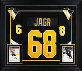Penguins Jaromir Jagr Signed Black Fanatics Breakaway Framed Jersey BAS Witness