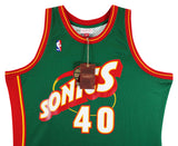 Sonics Shawn Kemp "Reign Man" Signed Green M&N 1995-96 HWC Swingman Jersey BAS W