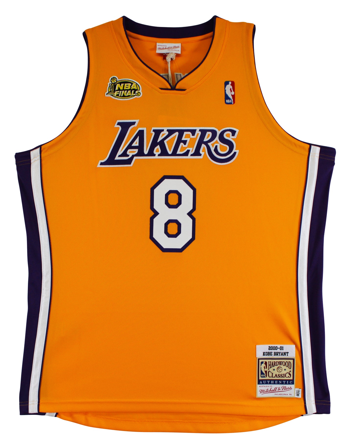 Lakers Kobe Bryant Signed Yellow M&N 2000-01 HWC Authentic Jersey PSA #B12538