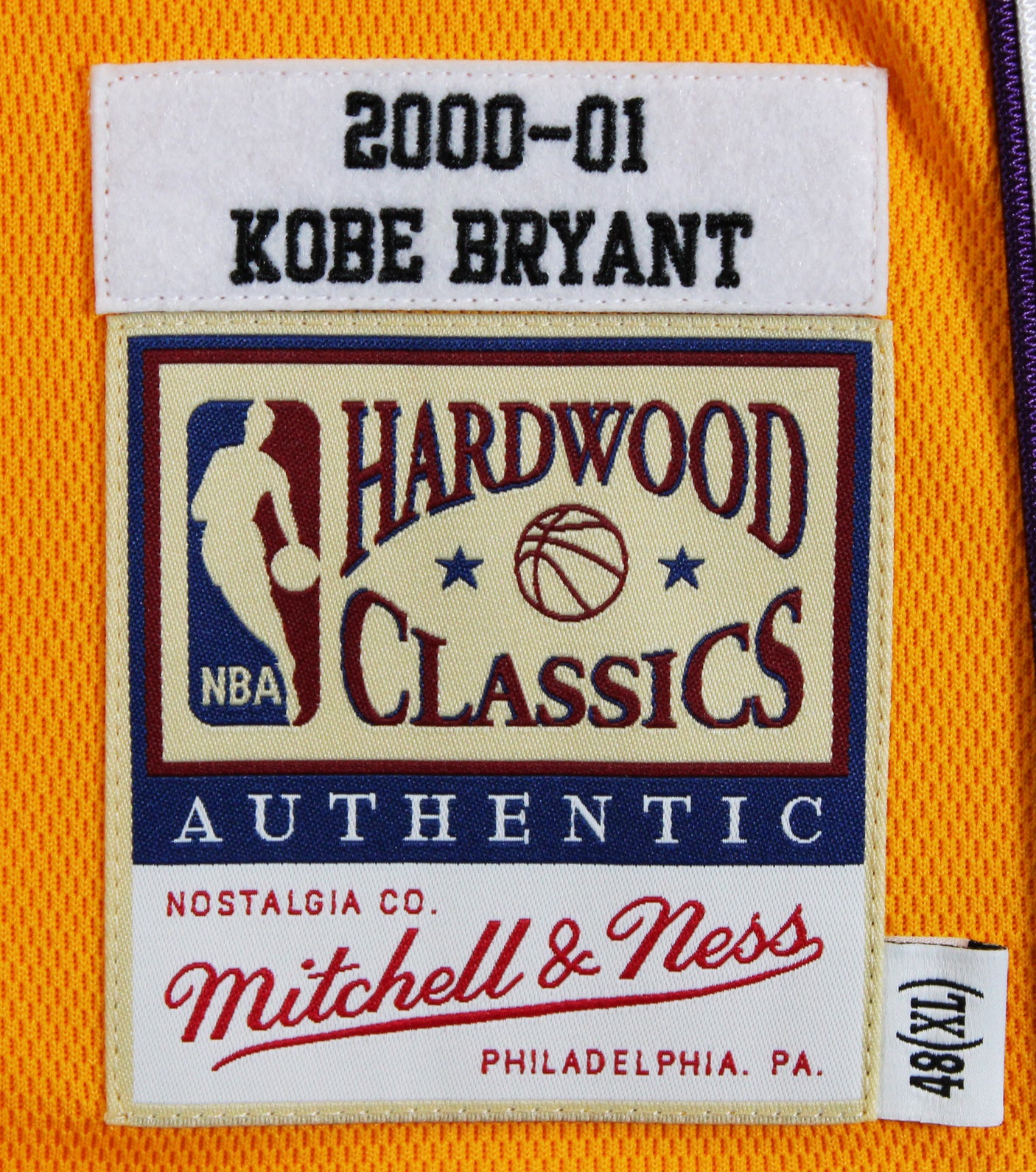 Lakers Kobe Bryant Signed Yellow M&N 2000-01 HWC Authentic Jersey PSA #B12538