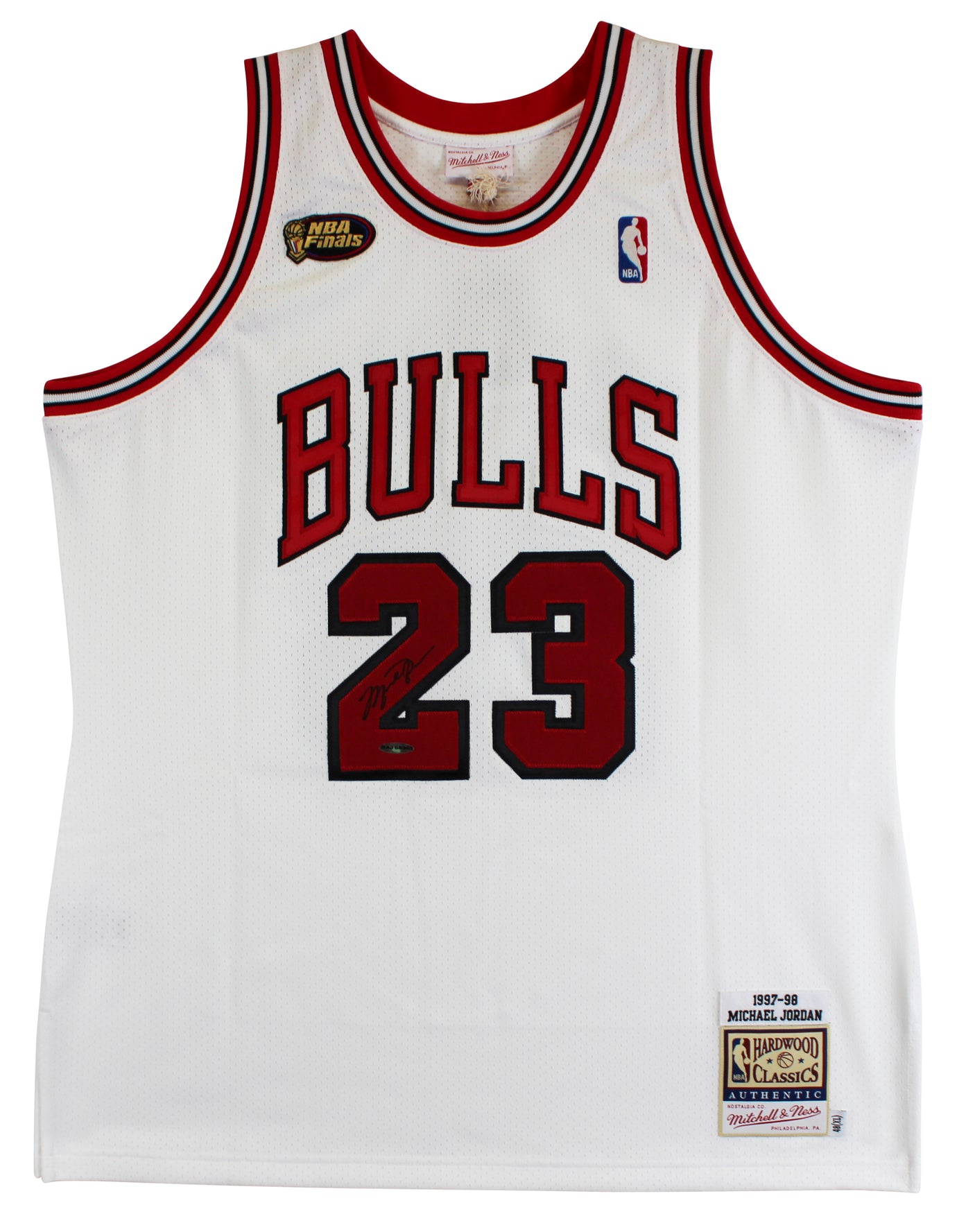 Bulls Michael Jordan Signed 97-98 White Nike HWC Authentic Framed Jersey UDA