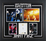 Jimmy Page Led Zeppelin Authentic Signed Cut Signature Framed Display BAS LOA
