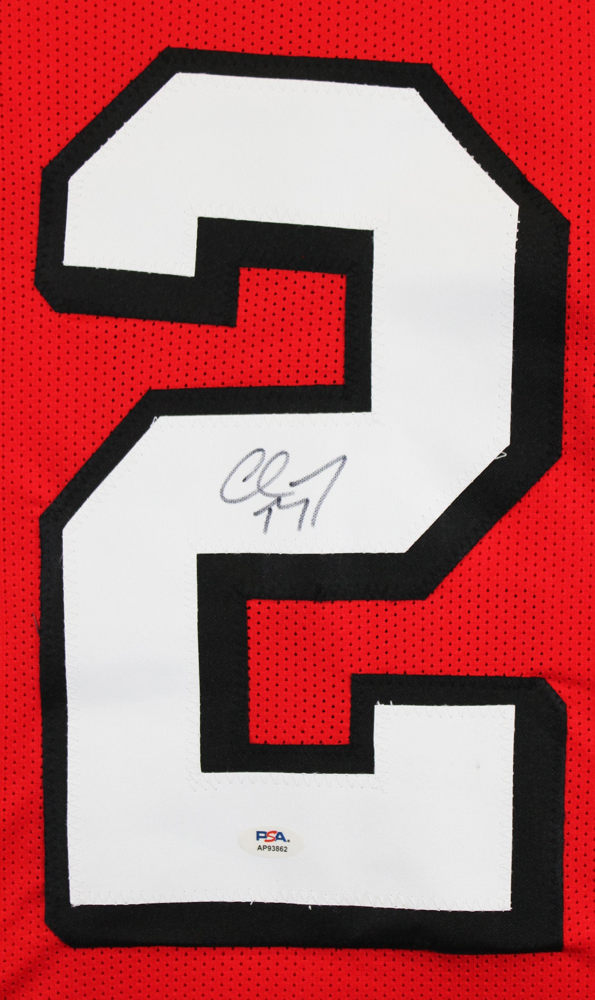 Christian McCaffrey Authentic Signed Red Pro Style Jersey w/ Dropshadow PSA
