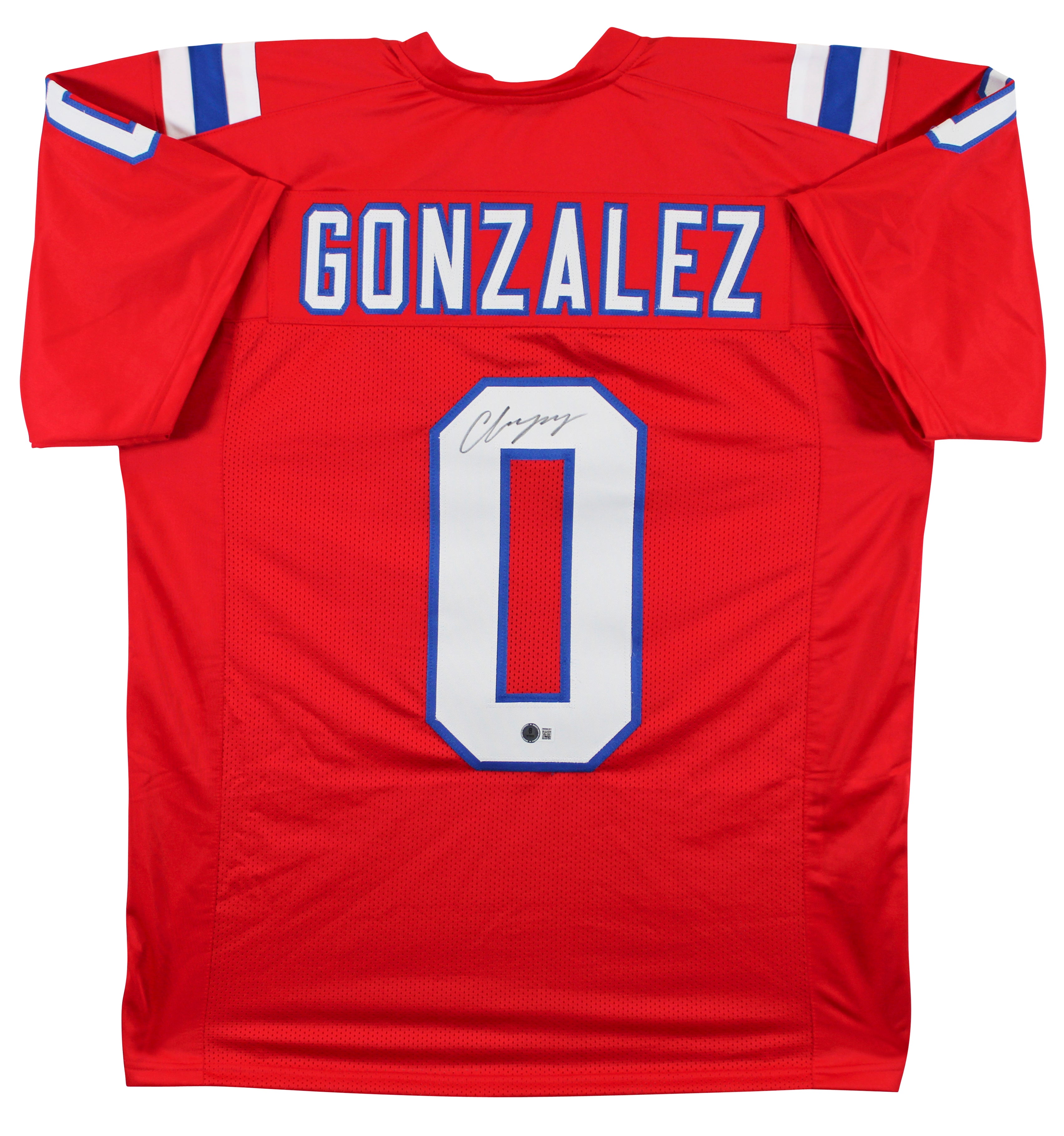 Christian Gonzalez Authentic Signed Red Pro Style Jersey BAS