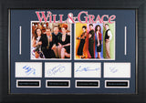Will & Grace (4) McCormack, Messing, Hayes & Mullally Signed Framed Display BAS