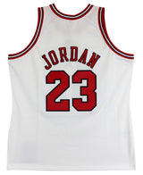 Bulls Michael Jordan Signed 97-98 White Nike HWC Authentic Framed Jersey UDA