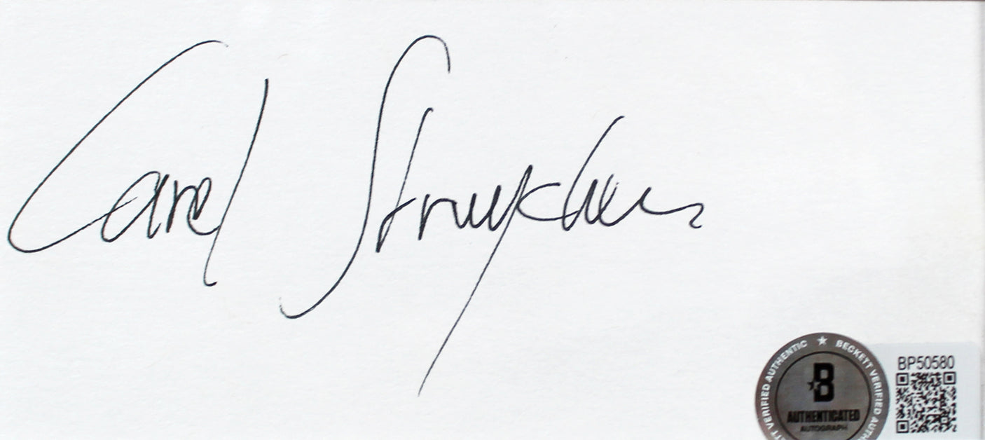 Carel Struycken The Addams Family Signed 3x5 Index Card Framed Display BAS