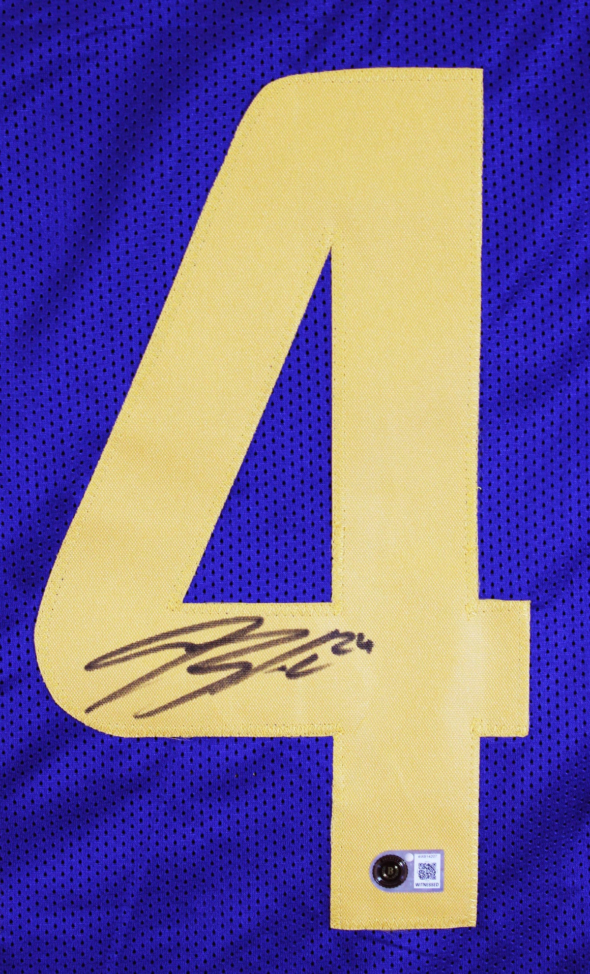 Blake Corum Authentic Signed Blue Pro Style Framed Jersey BAS Witnessed