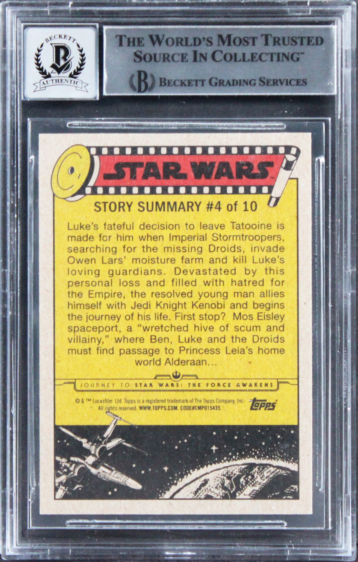Star Wars (3) Donaldson +2 Signed 2015 JTTFA JSG #24 Card Auto 10! BAS Slabbed