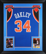 Charles Oakley Authentic Signed Blue Pro Style Framed Jersey JSA Witnessed 2