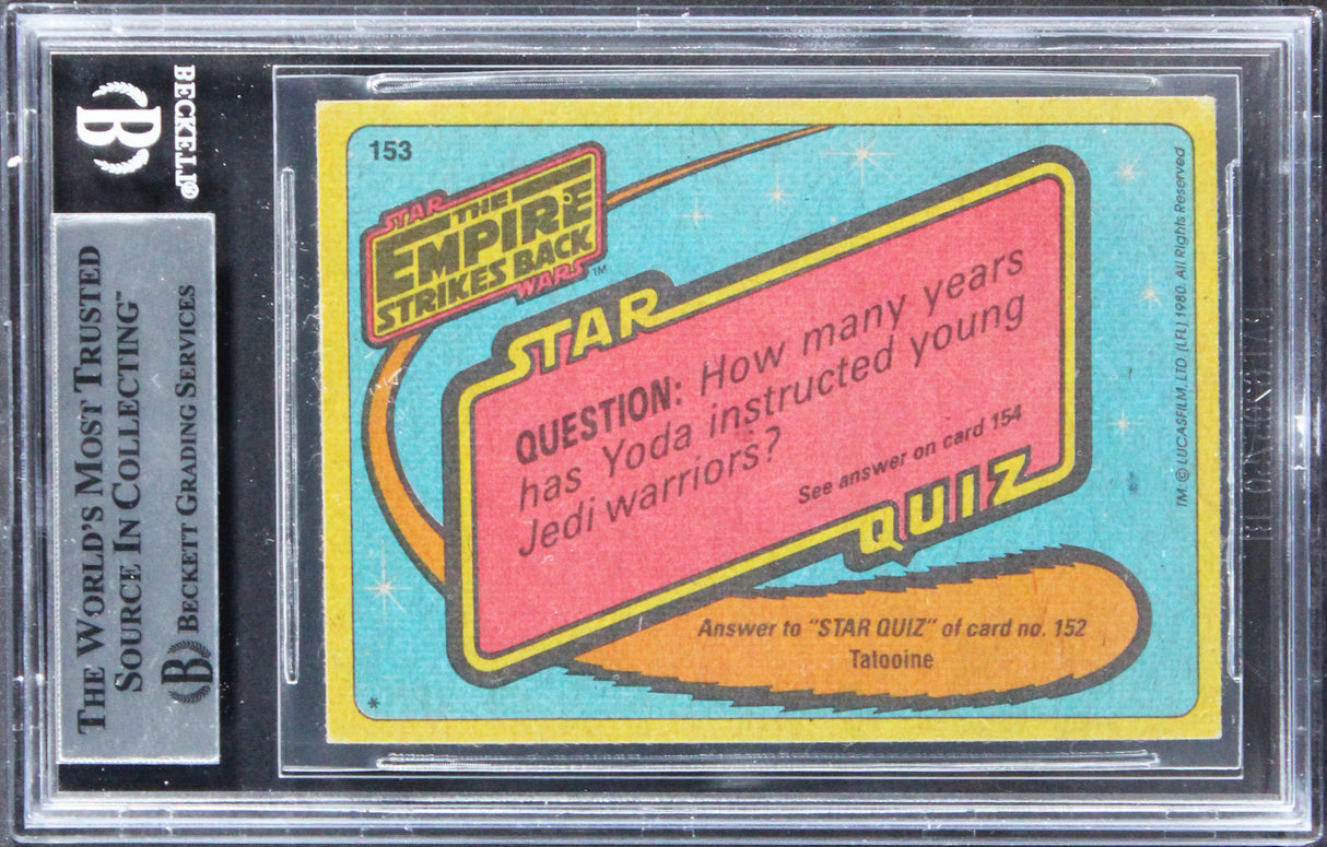 Star Wars (5) Nichols, Lowe, Hone, +2 Signed 1980 SW ESB #153 Card BAS Slabbed