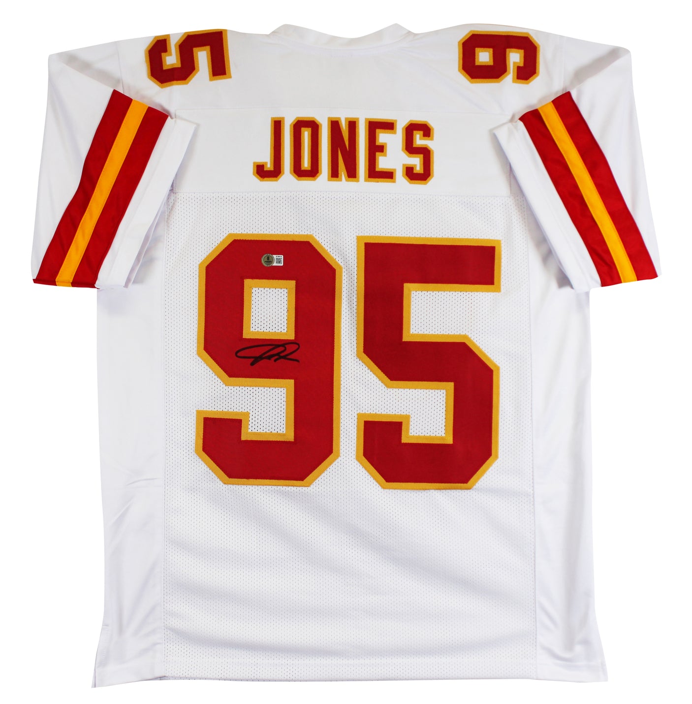 Chris Jones Authentic Signed White Pro Style Jersey Autographed BAS