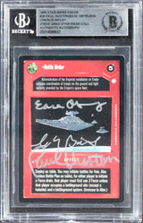 Star Wars (3) Huston, Owyeung & Bailey Signed 1999 SW Endor #28 Card BAS Slabbed