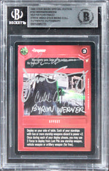 Star Wars (4) Werner, Seay +2 Signed 1998 SW Special Coll #102 Card BAS Slabbed