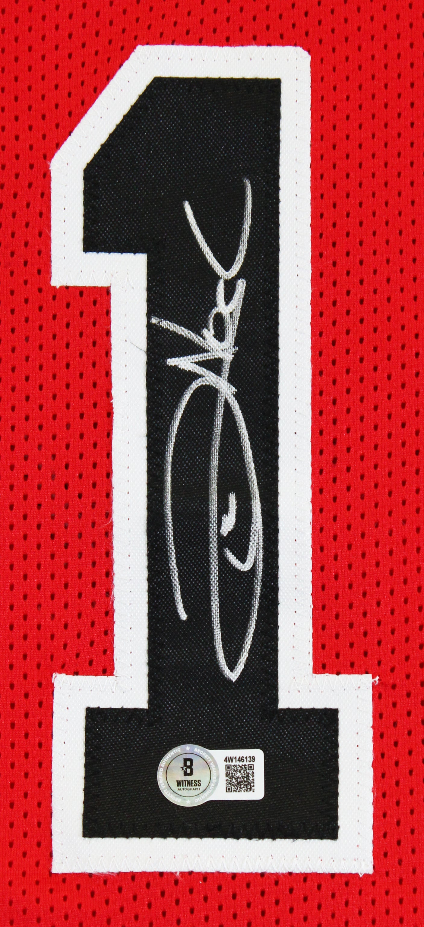 Joakim Noah Authentic Signed Red Pro Style Jersey Autographed BAS Witnessed