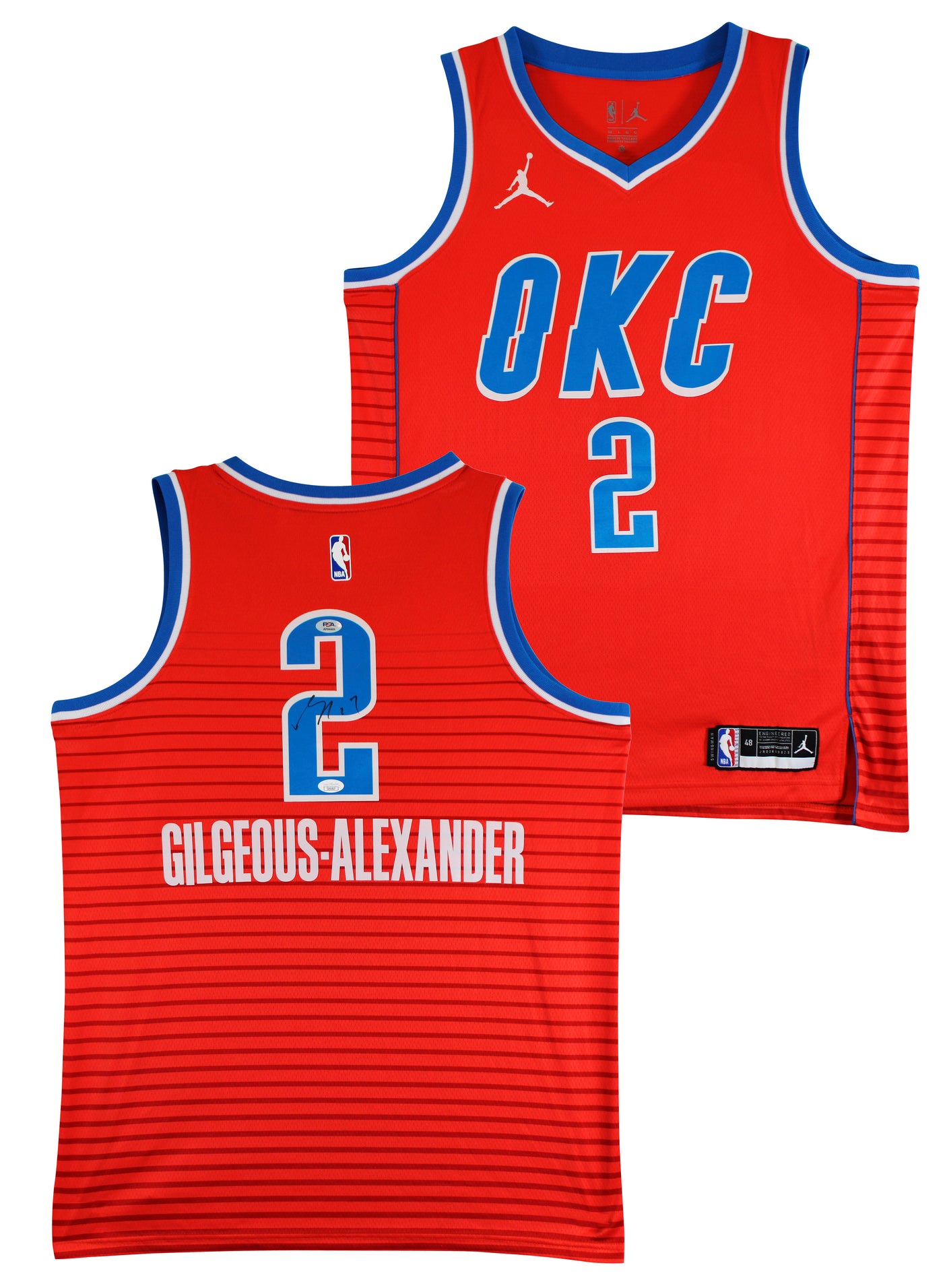 Thunder Shai Gilgeous-Alexander Signed Orange Nike Swingman Jersey PSA #AP84489