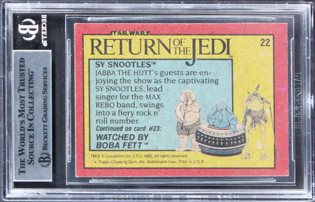 Star Wars (3) Tippett, Rose & Thatcher Signed 1983 SW ROTJ #22 Card BAS Slabbed