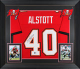 Mike Alstott Authentic Signed Red Pro Style Framed Jersey BAS Witnessed 2