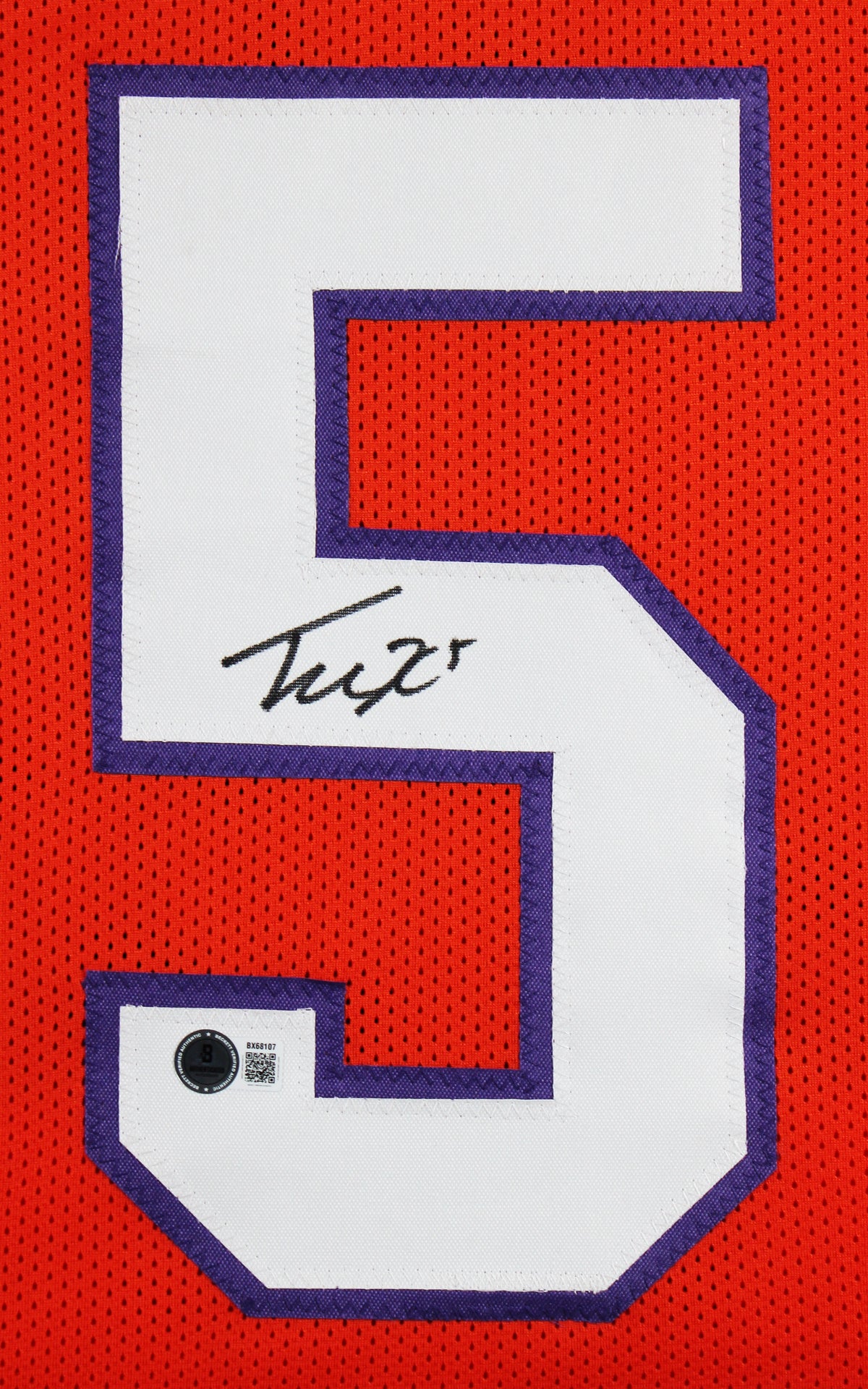 Clemson Tee Higgins Authentic Signed Orange Pro Style Framed Jersey BAS
