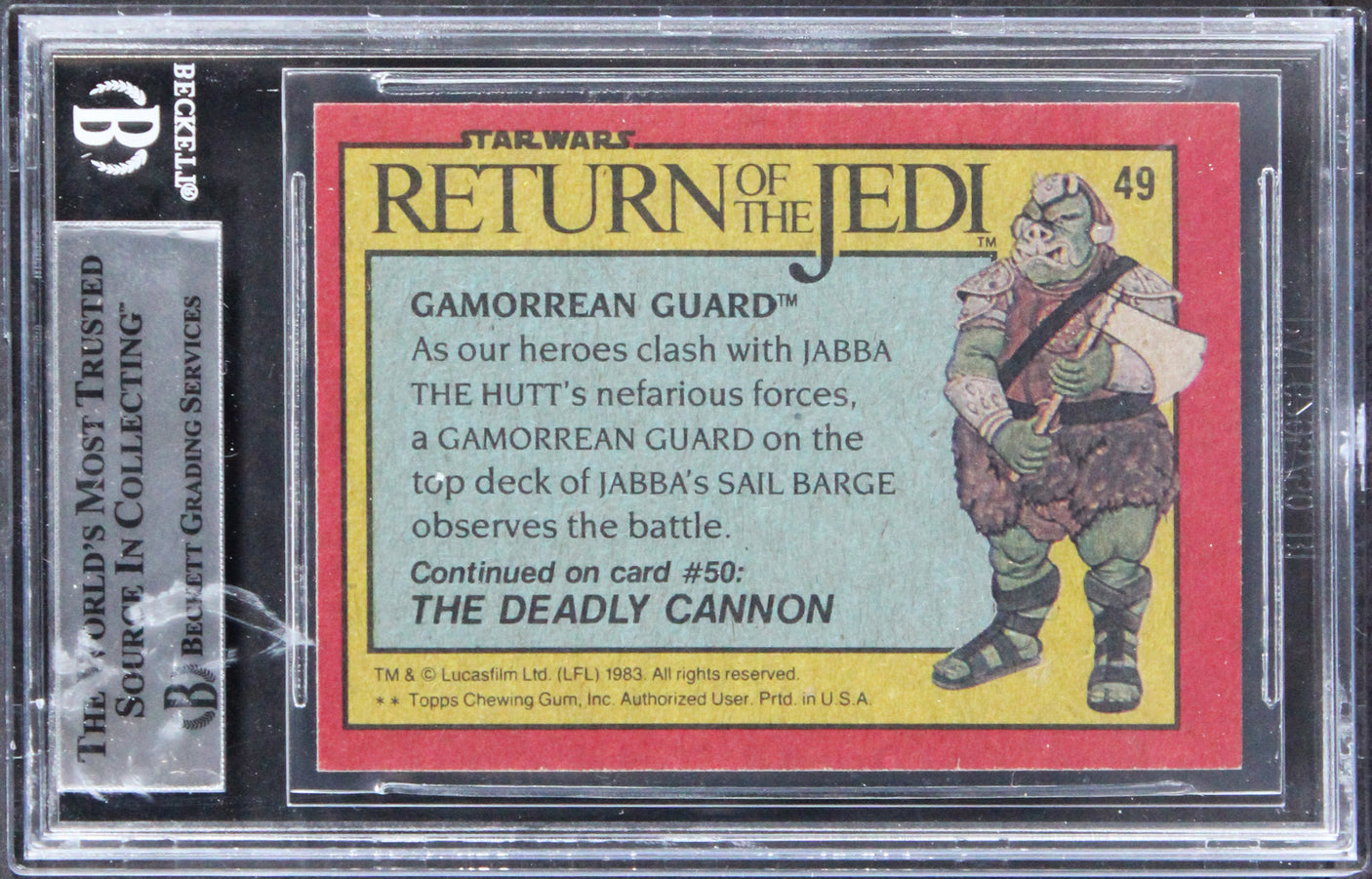 Star Wars (5) Rodis-Jamero, Sosalla +3 Signed 1983 SW ROTJ #49 Card BAS Slabbed