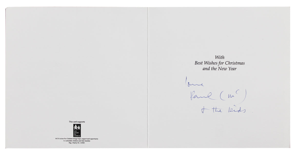 Paul McCartney "Love & the Kids" Signed Christmas Greeting Card PSA & JSA LOAs