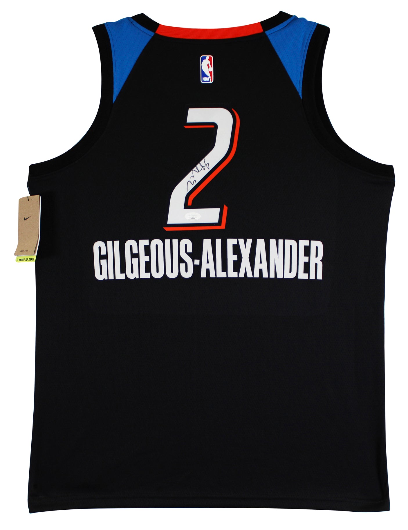 Thunder Shai Gilgeous-Alexander Signed Black Nike Swingman Jersey JSA #CD42286