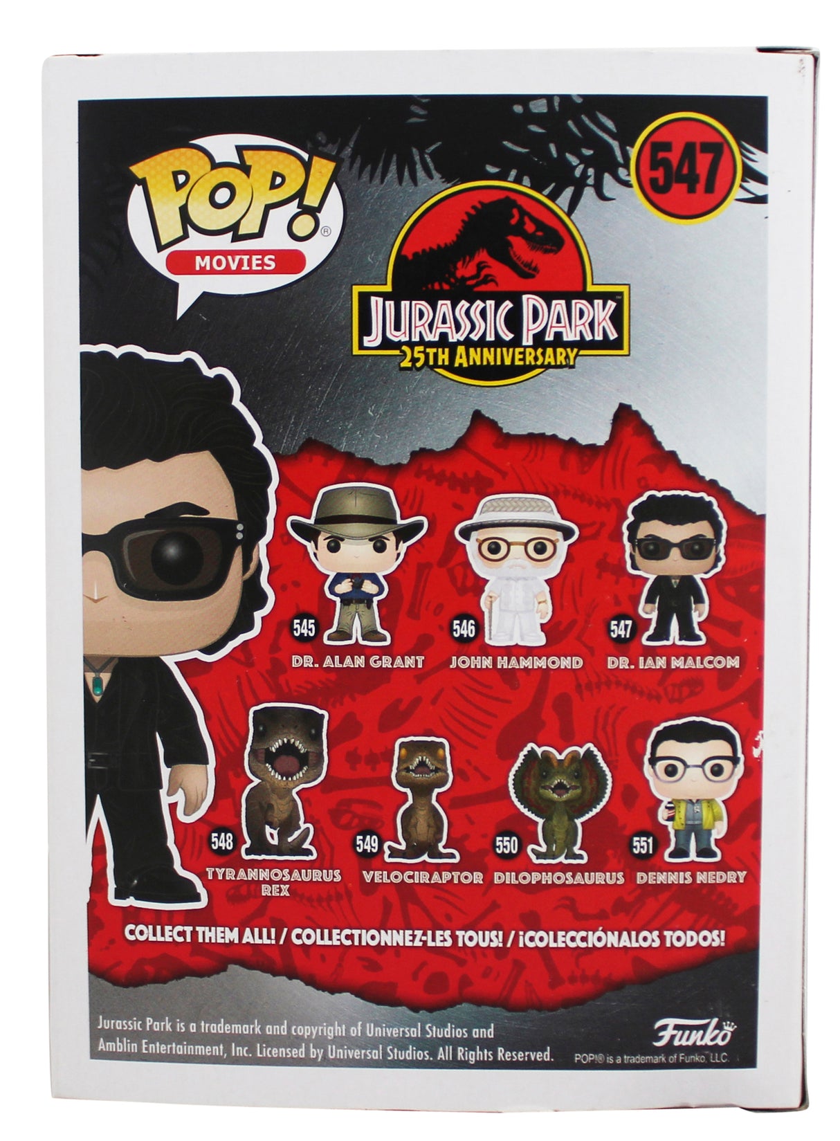 Jeff Goldblum Jurassic World Signed #547 Funko Pop Vinyl Figure PSA/DNA #AQ49664
